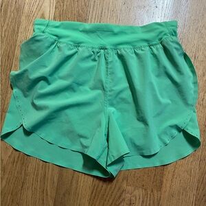 lululemon athletica bright green shorts faded zap color